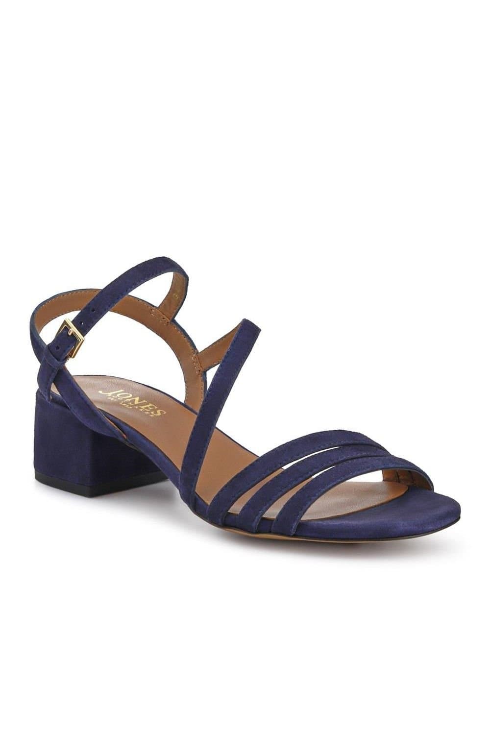 Jones Bootmaker Jones Bootmaker Women's Ginette Wide-Fit Leather Sandals in Navy