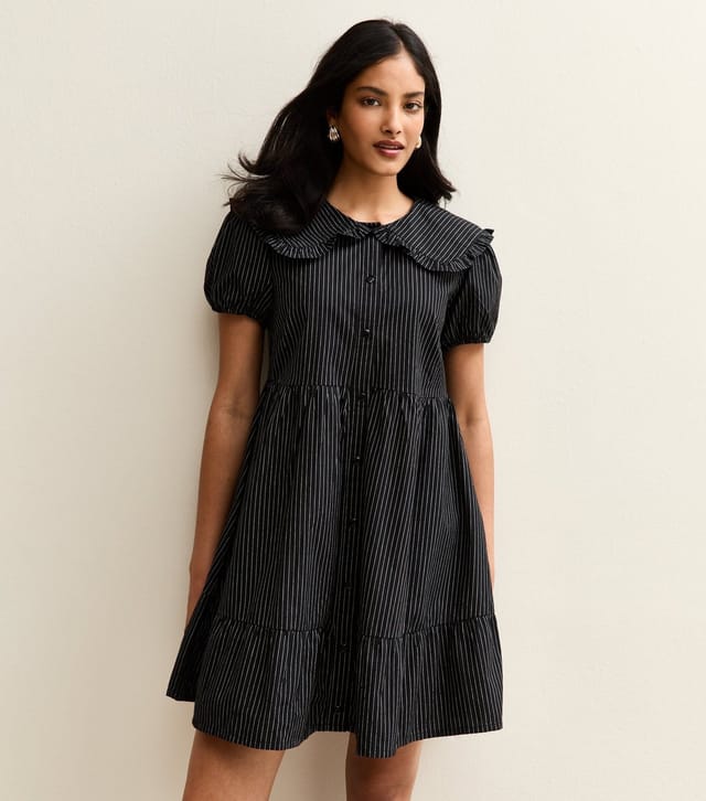 New Look Women's Black Striped Smock Mini Dress New Look - 3