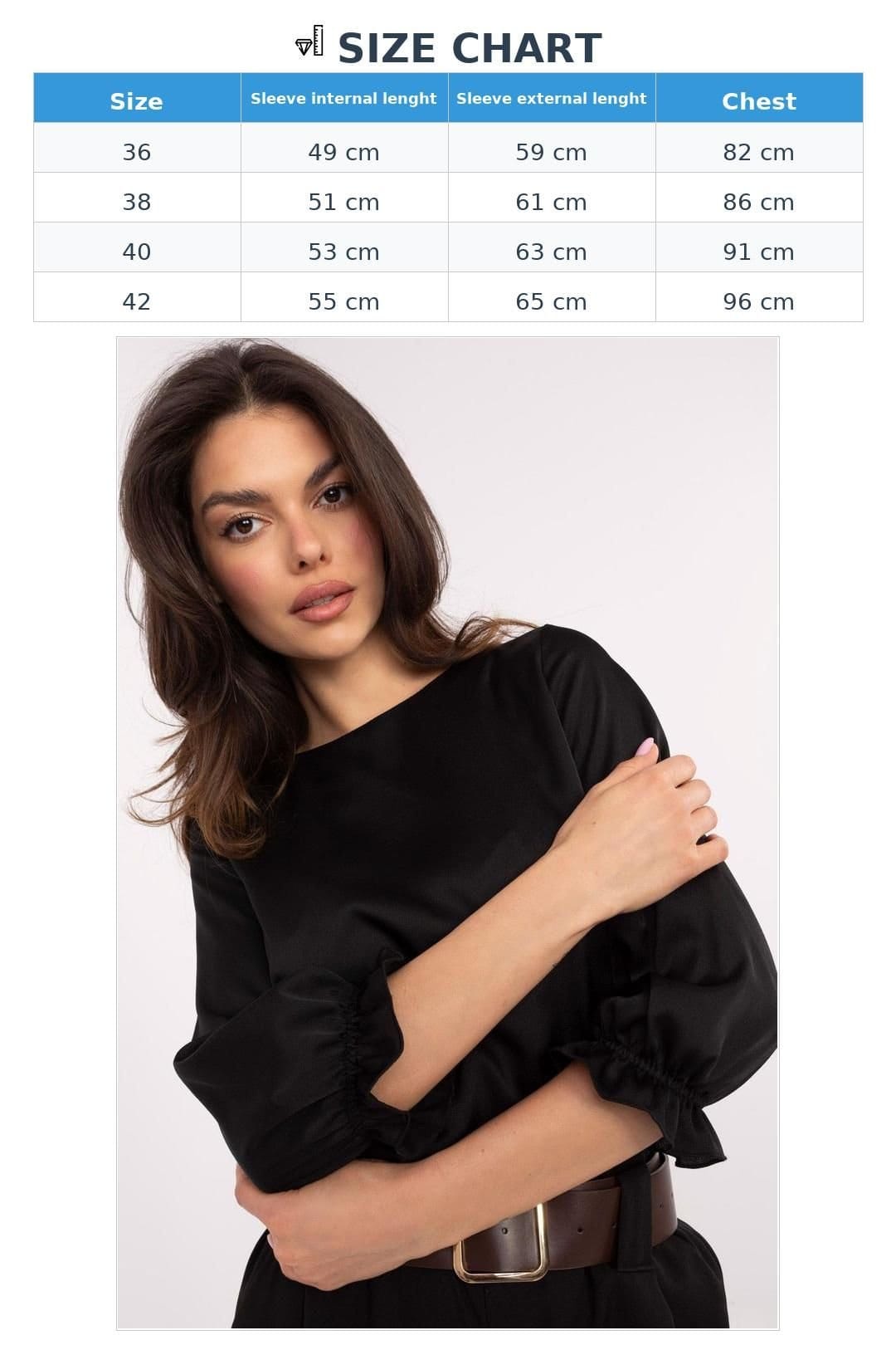 Love Lace Love Lace Women's Classic Viscose Polyester Blouse Ruffles in Black - 4