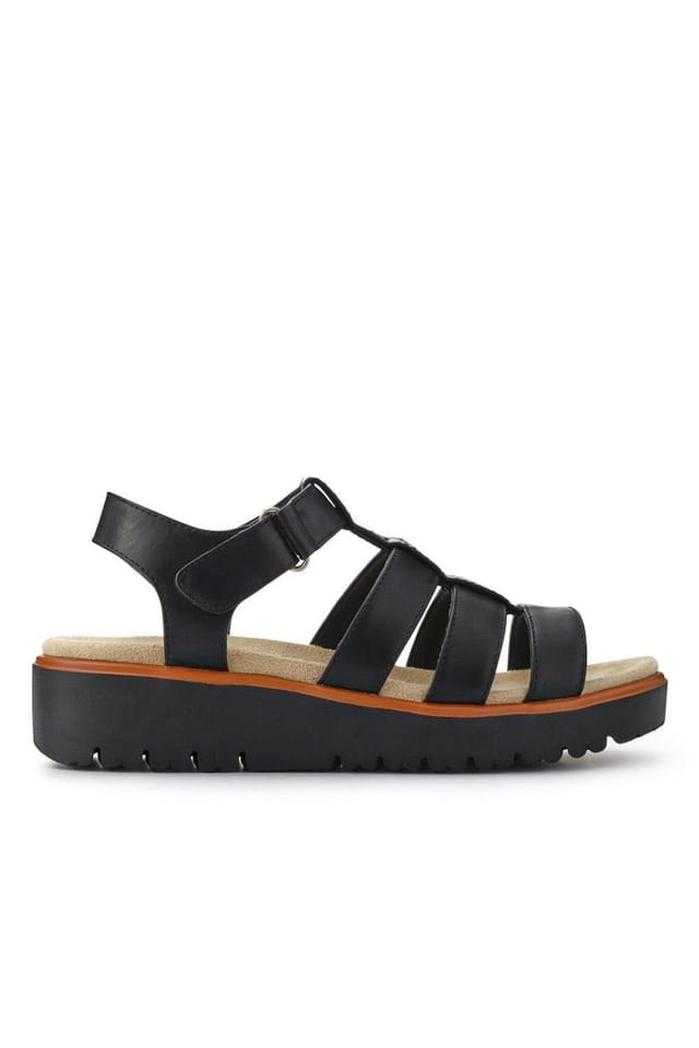 Pavers Pavers Women's Wide Fit Strappy Sandals in Black - 2