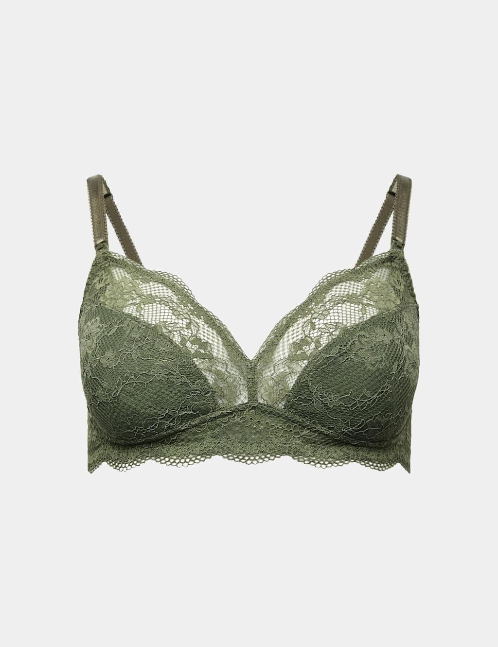 Marks & Spencer M&S Jasmine Lace Non Wired Maternity Nursing Bra B-H Khaki - 1