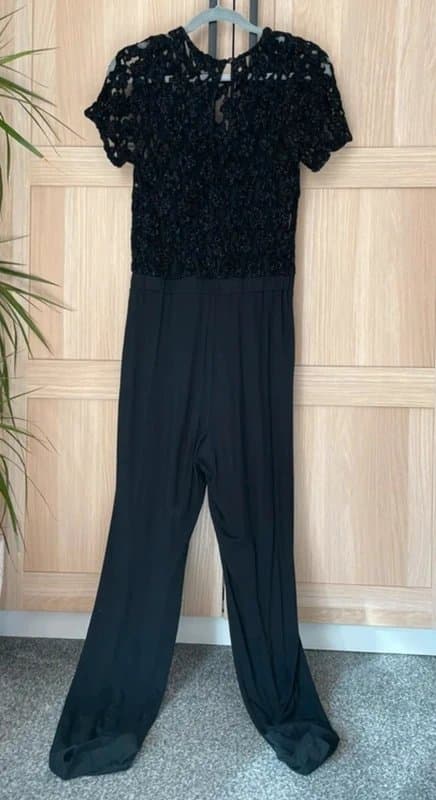 Topshop Topshop Jumpsuit With Shimmery Lace Top