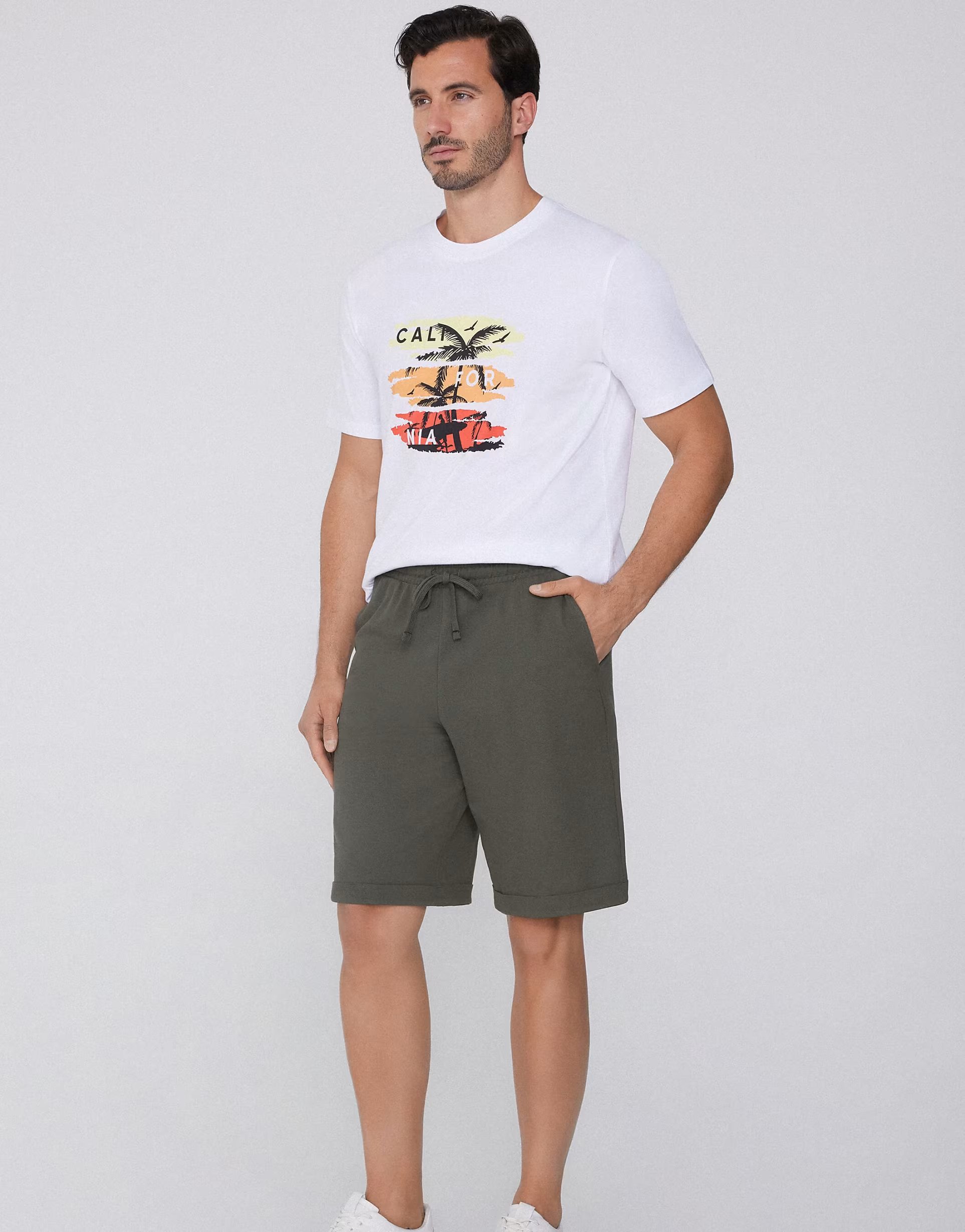 ASOS Tezenis Piqué shorts in safari green - 1