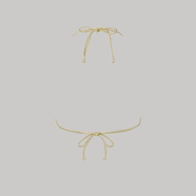 Decolet the Label Decolet the Label Women's Cara Triangle Bikini Top in Goddess in Gold - 3