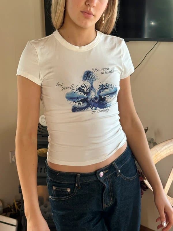 Bershka Bershka flower t shirt top Small