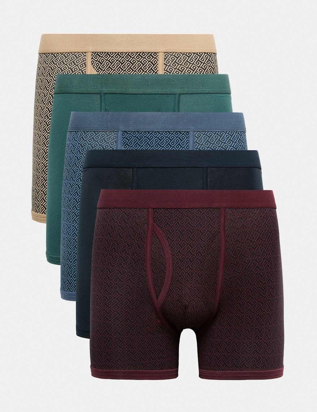 Marks & Spencer M&S 5pk Cotton Stretch Geometric Trunks Multi