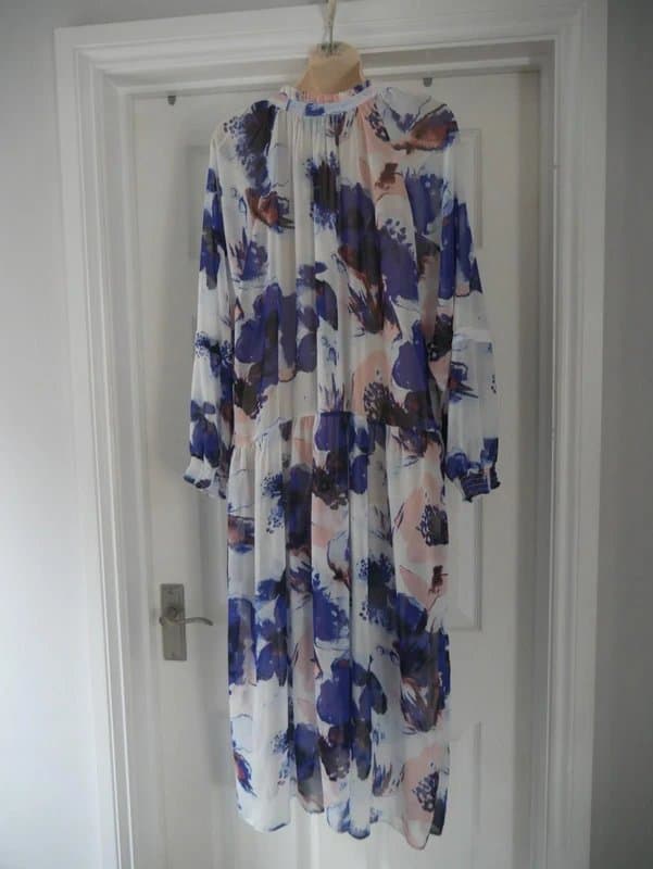 TU TU Dress Ladies Size 18 Multicoloured Floral Floaty Summer Sheer Long Sleeve New