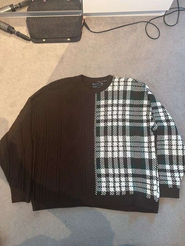 ASOS Design Brown White and Green Knit Jumper