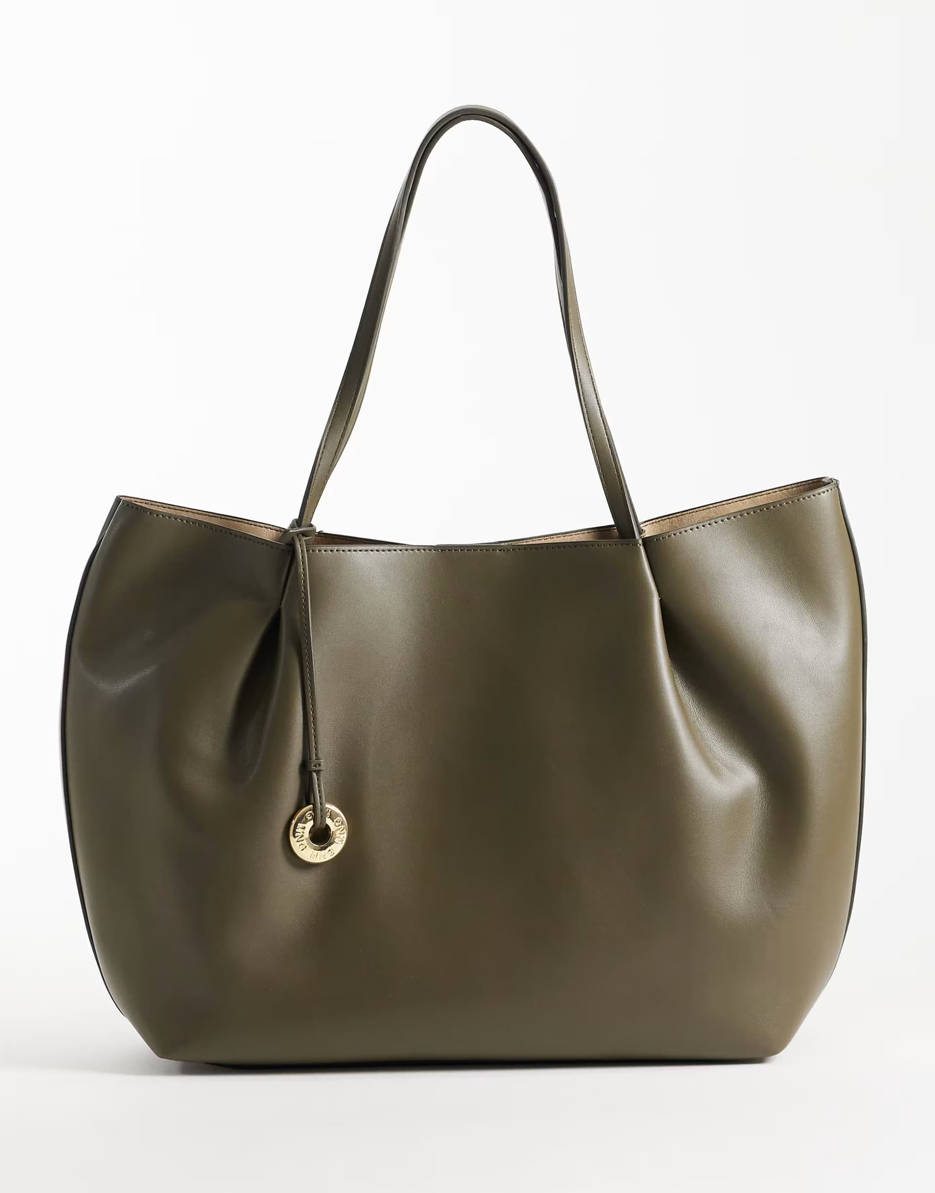 ASOS Mango faux leather slouch tote bag in green