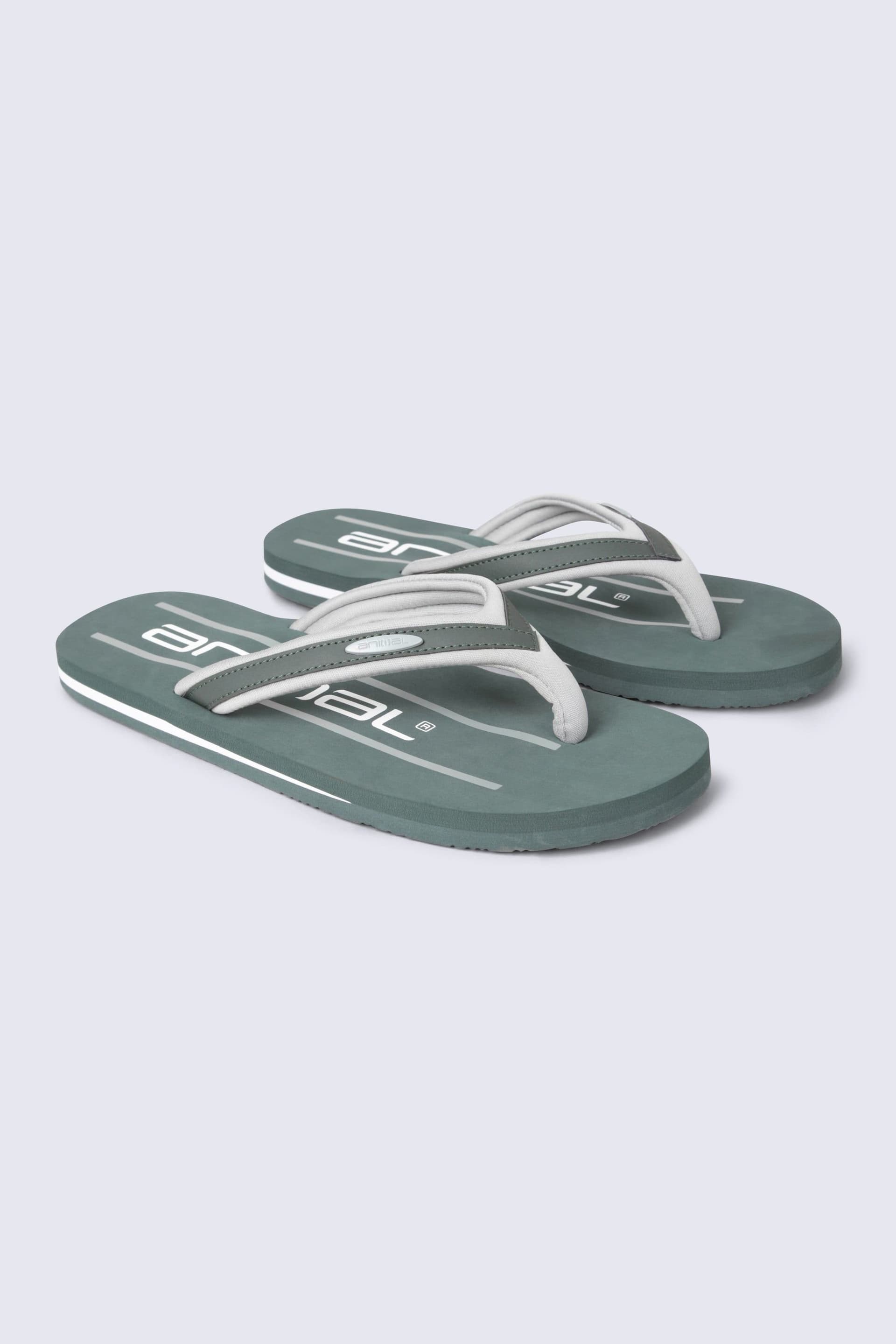 Animal Animal Men's 'Jekyl' Soft Padded Lightweight Casual Slip On Pool Beach Flip-Flops in Olive