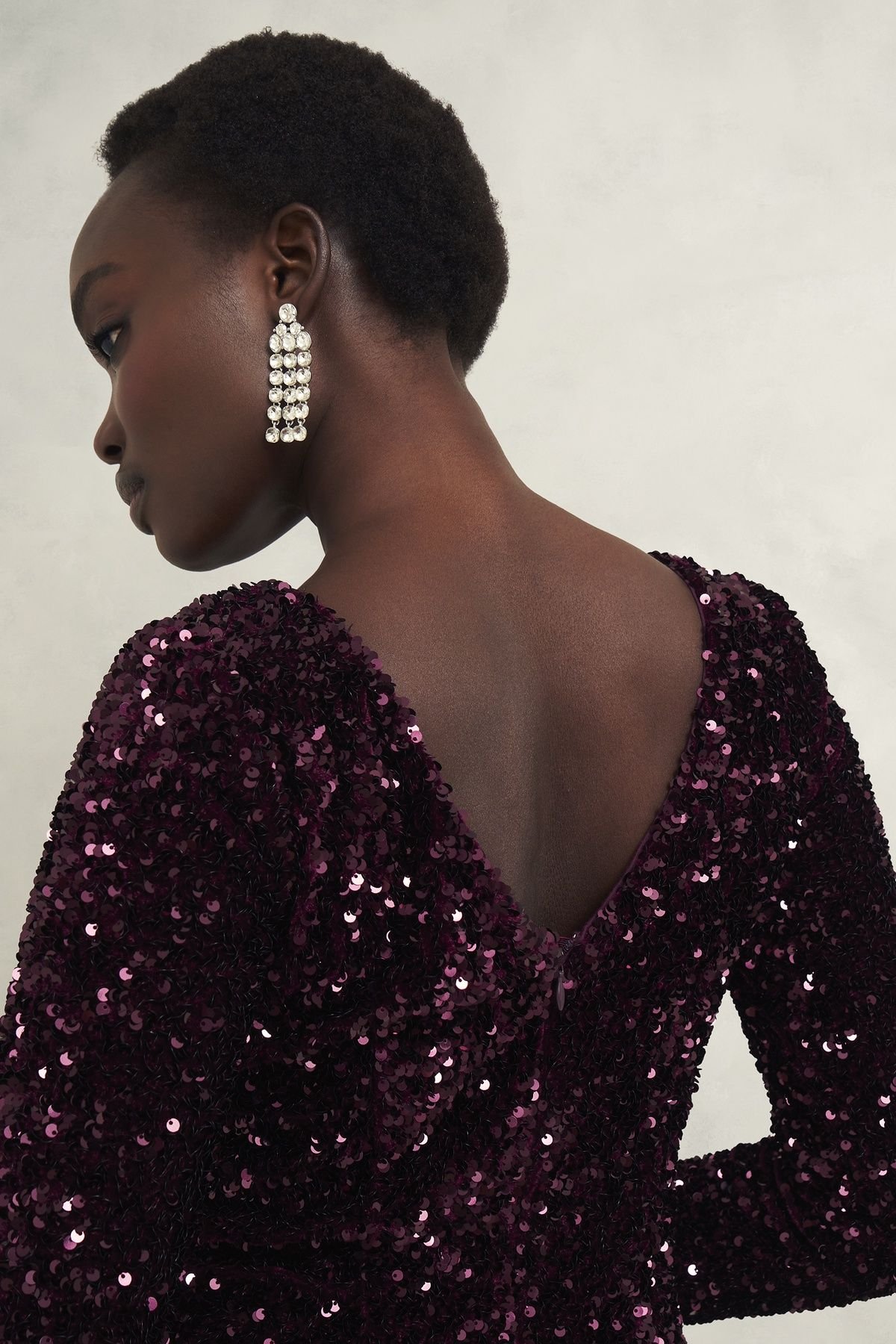 Hobbs London Hobbs London Women's Sawyer Sequin Dress in Aubergine - 3