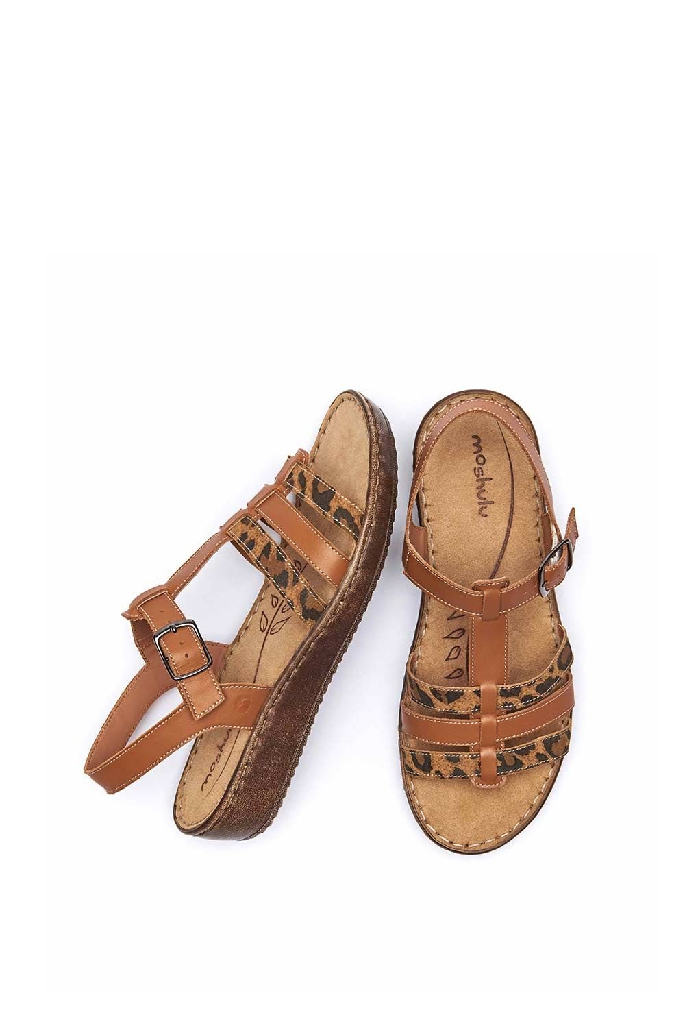 Moshulu Moshulu Women's 'Paradas' Platform Wedge Strappy Sandals in Tan - 2