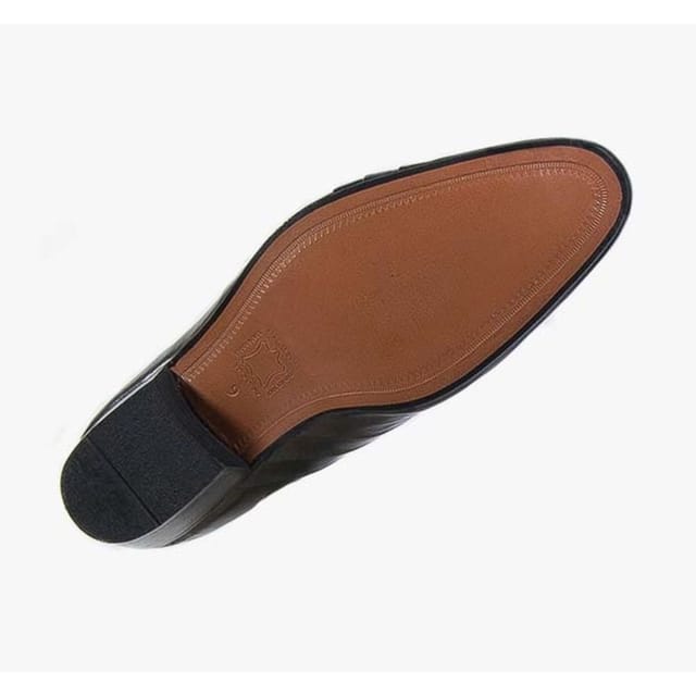 Montecatini Montecatini Men's Pleated Vamp Softie Leather Shoes in Black - 2