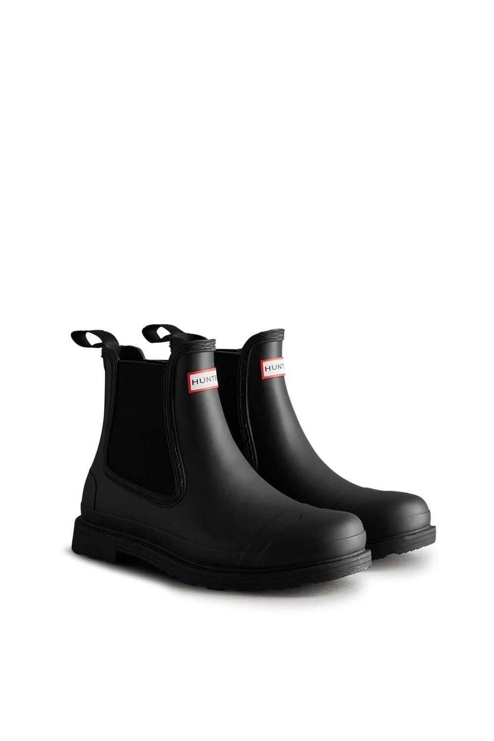 Hunter Hunter Men's Commando Patterned Wellingtons in Black