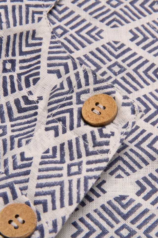 Celtic & Co Celtic & Co Women's Button Detail Square Neck Top in Mid Navy - 3