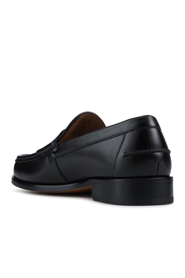 Jones Bootmaker Jones Bootmaker Men's Quill Smart Leather Penny Loafers in Black - 3