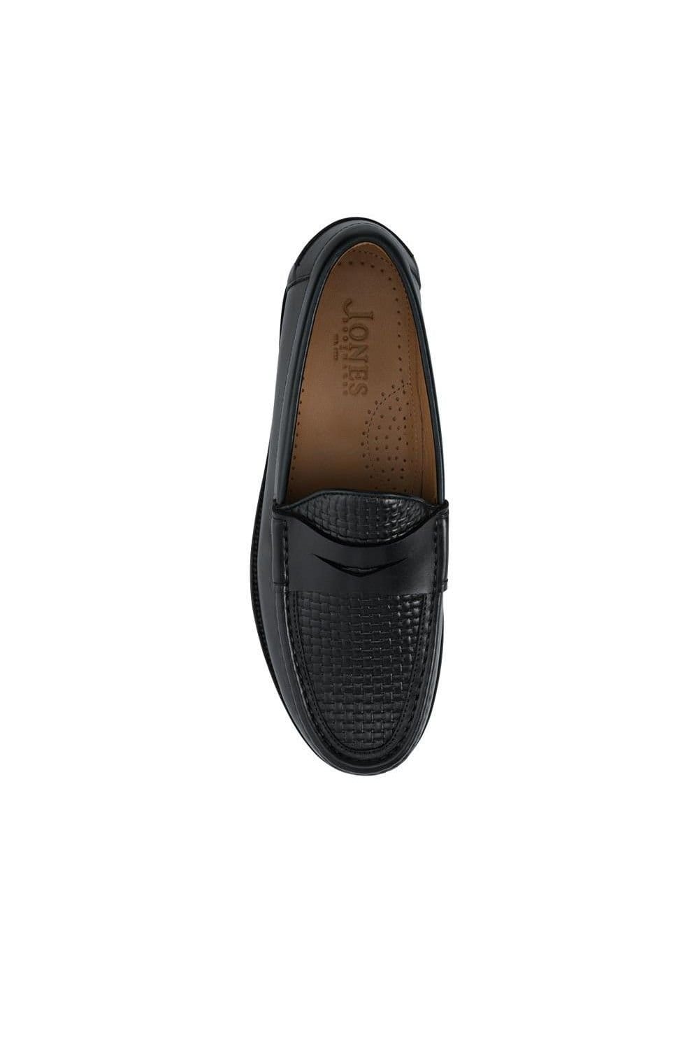 Jones Bootmaker Jones Bootmaker Men's Quill Smart Leather Penny Loafers in Black - 4