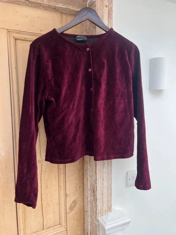 ASOS Burgundy Velvet Cropped Top