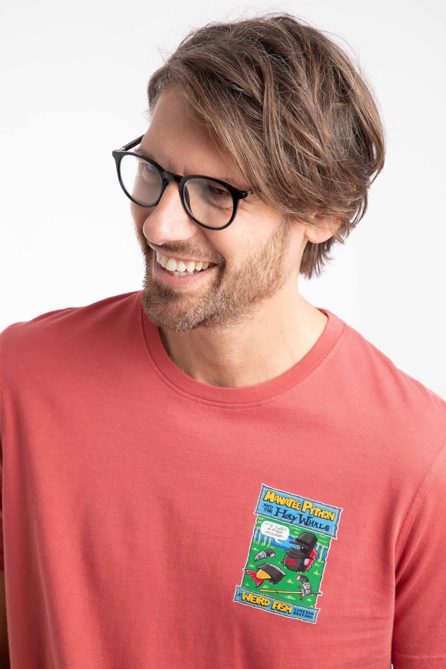 Weird Fish Weird Fish Men's Holy Whale Artist T-Shirt in Light Red