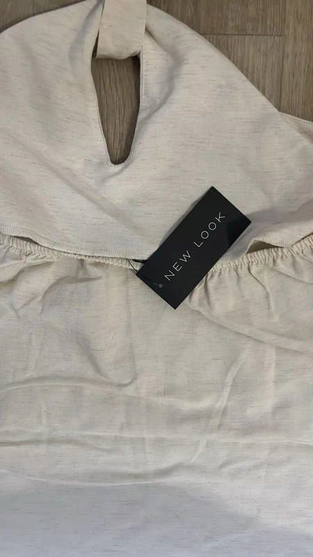 New Look New look - halter-neck short dress - size 16 - cream