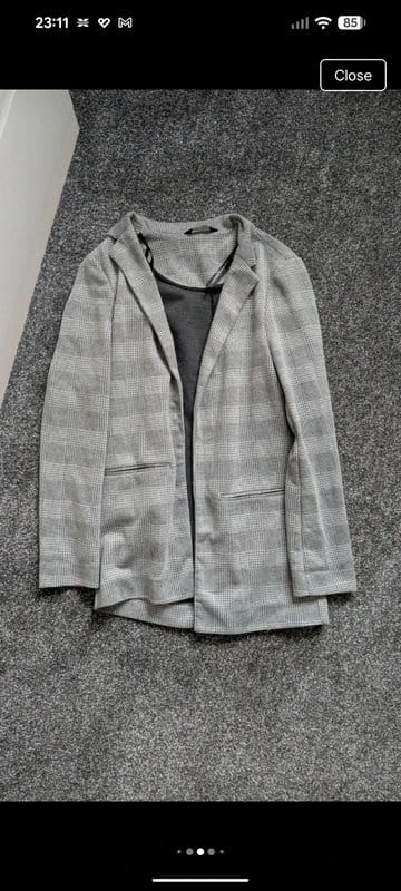 New Look Black & Grey Plaid Blazer