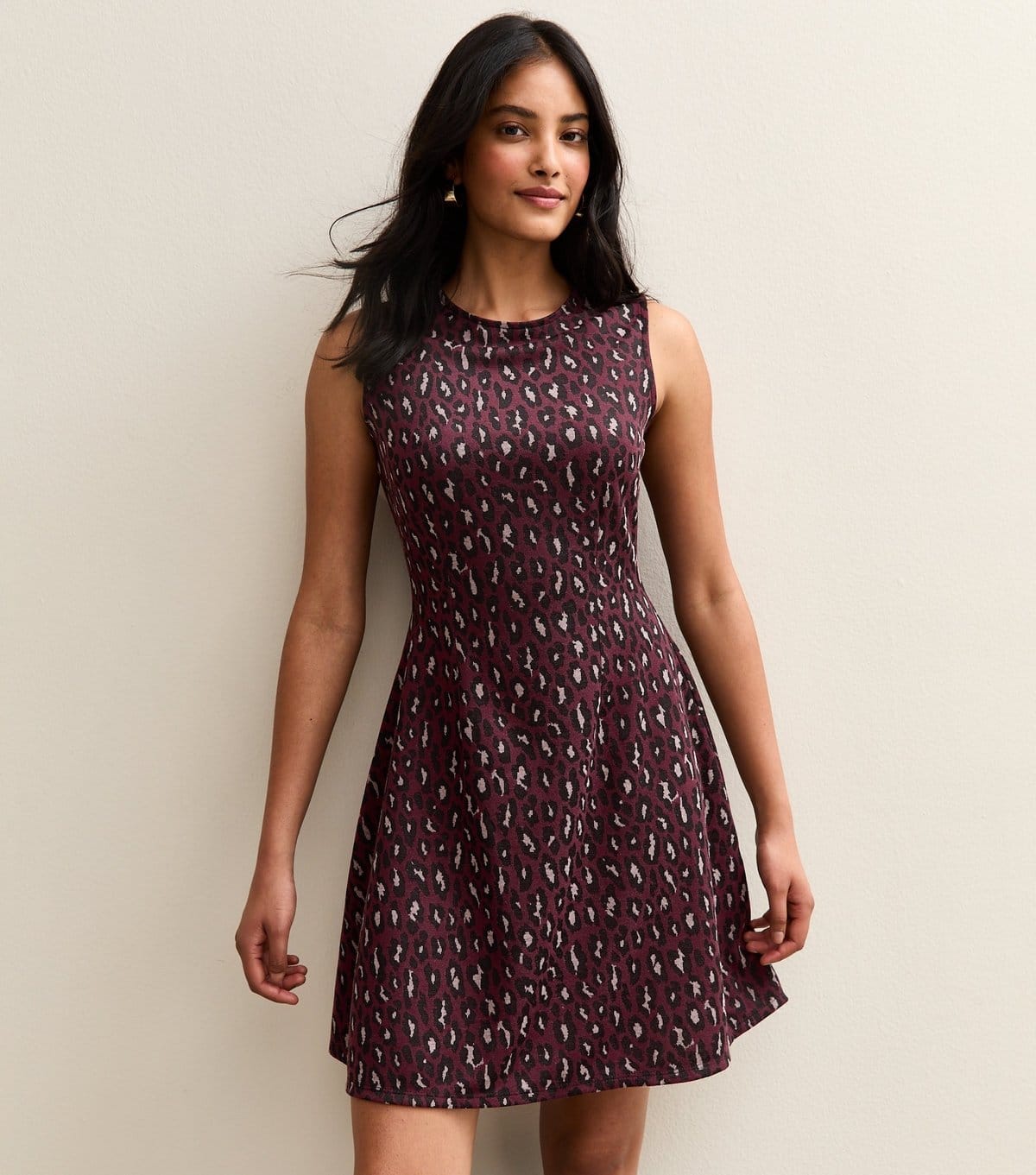 New Look Red Animal Print Sleeveless Mini Dress