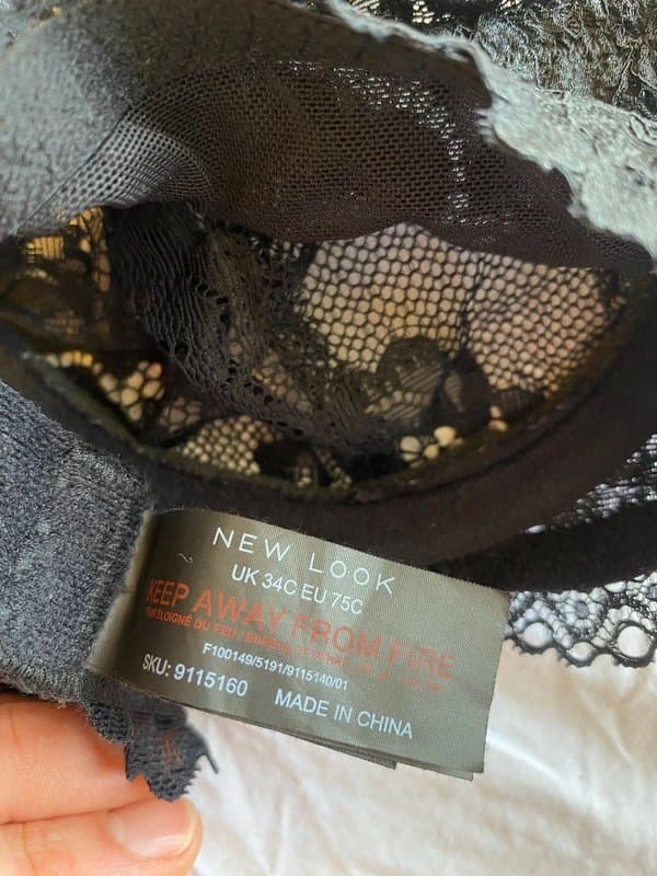 New Look Black lace bra 34C