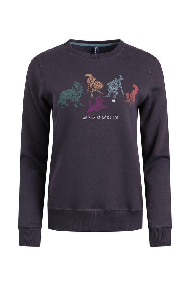 Weird Fish Weird Fish Women's Chidham Graphic Crew Neck Sweatshirt in Midnight - 2
