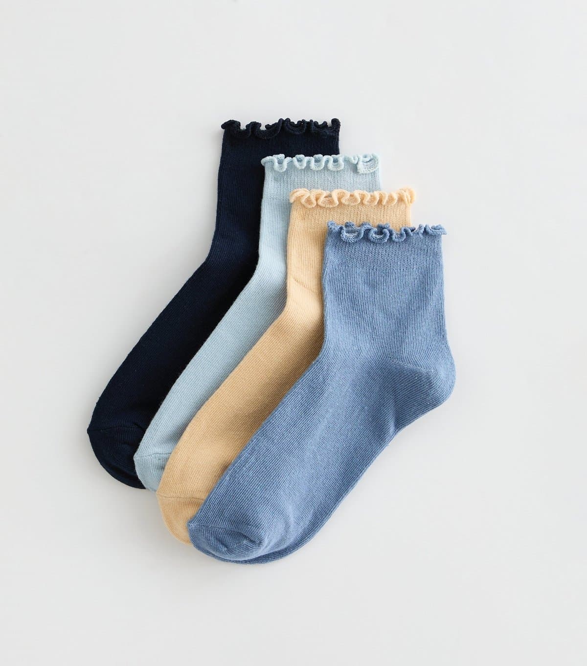 New Look Pack of 4 Blue Frilly Trimmed Socks New Look