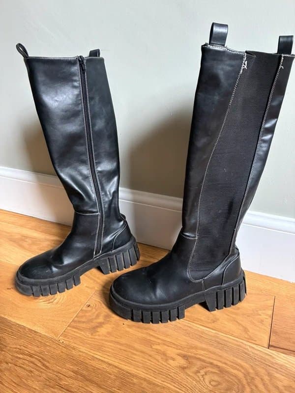 ASOS Chunky knee length black boots