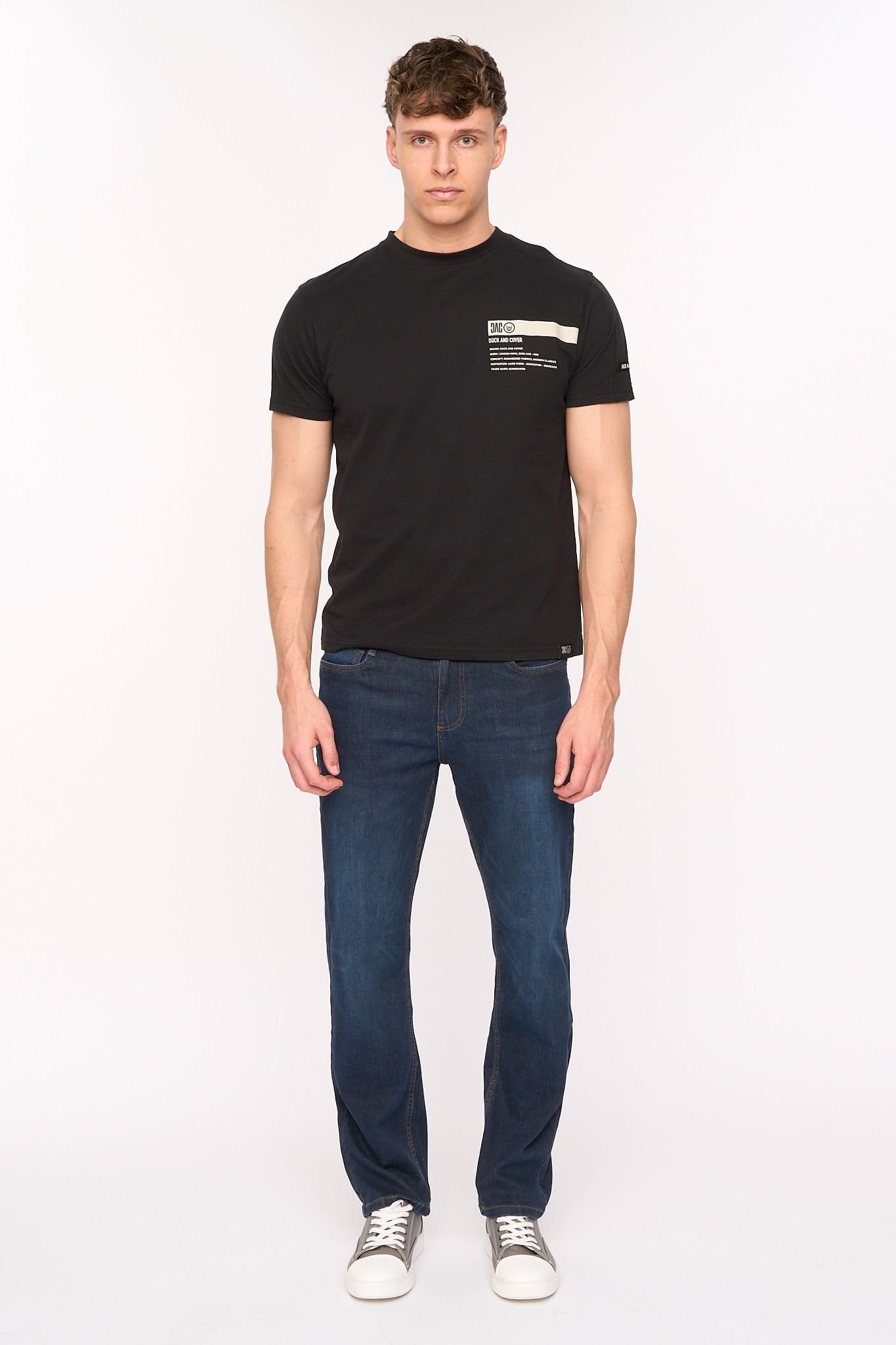 Duck&Cover Duck&Cover Men's Crestline Classic Straight Leg Comfort Stretch Jeans in Dark Blue - 4
