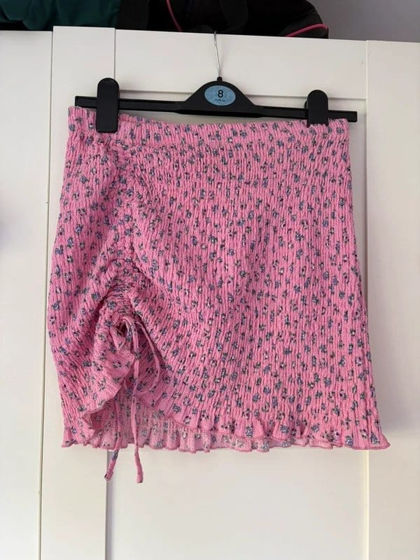Bershka Floral Ruched Mini Skirt - 1