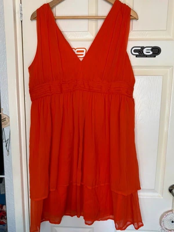 Vero Moda Orange Flowy Tiered Dress – Summer / Holiday