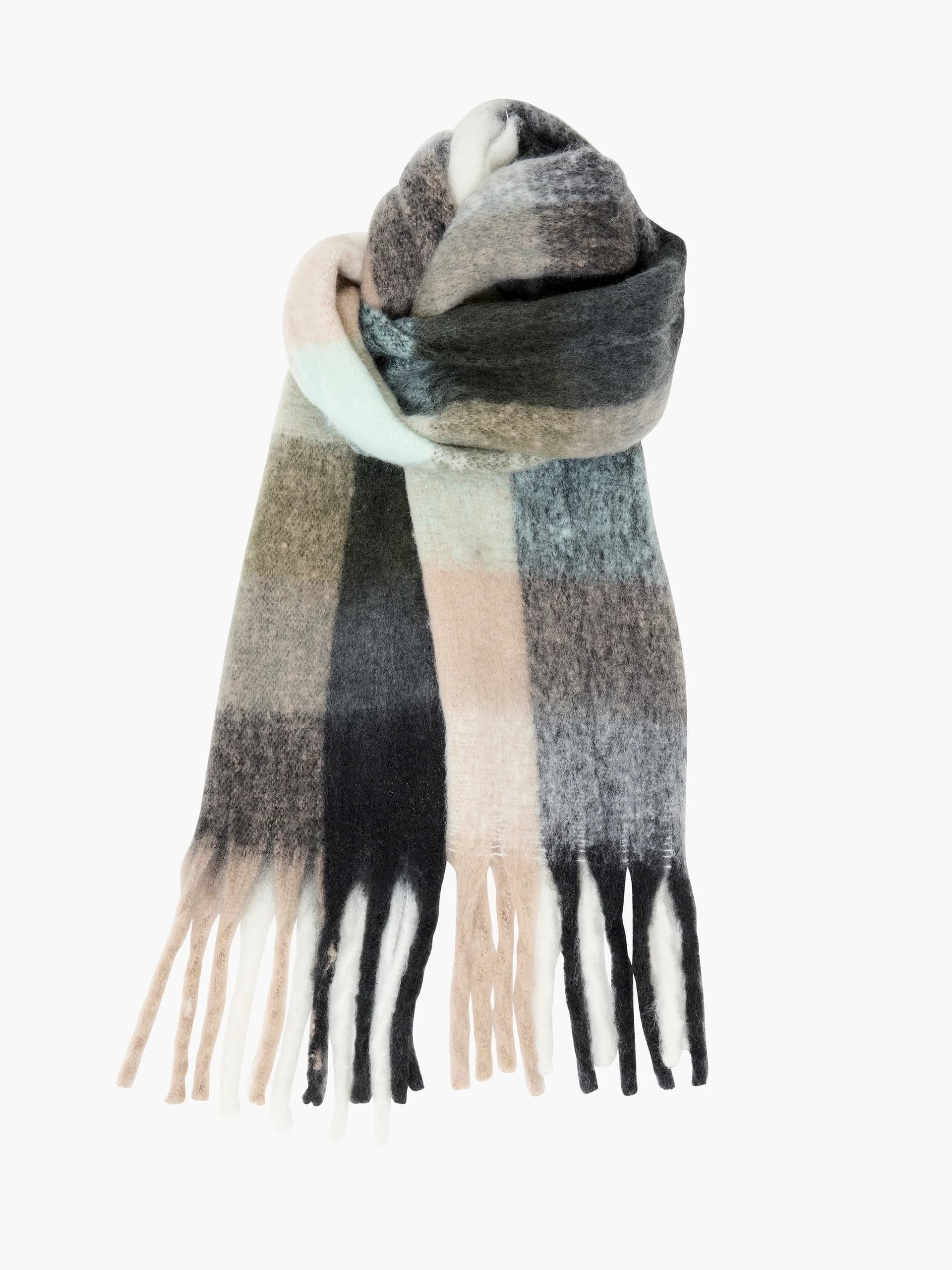 French Connection French Connection Multi Grey/Cream/Mint Scarf