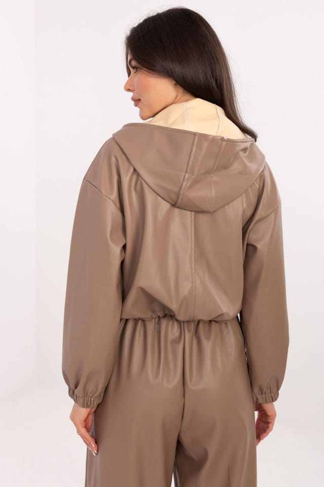 Love Lace Love Lace Women's Stylish Short Zip Jacket with Flap Pockets in Beige - 3