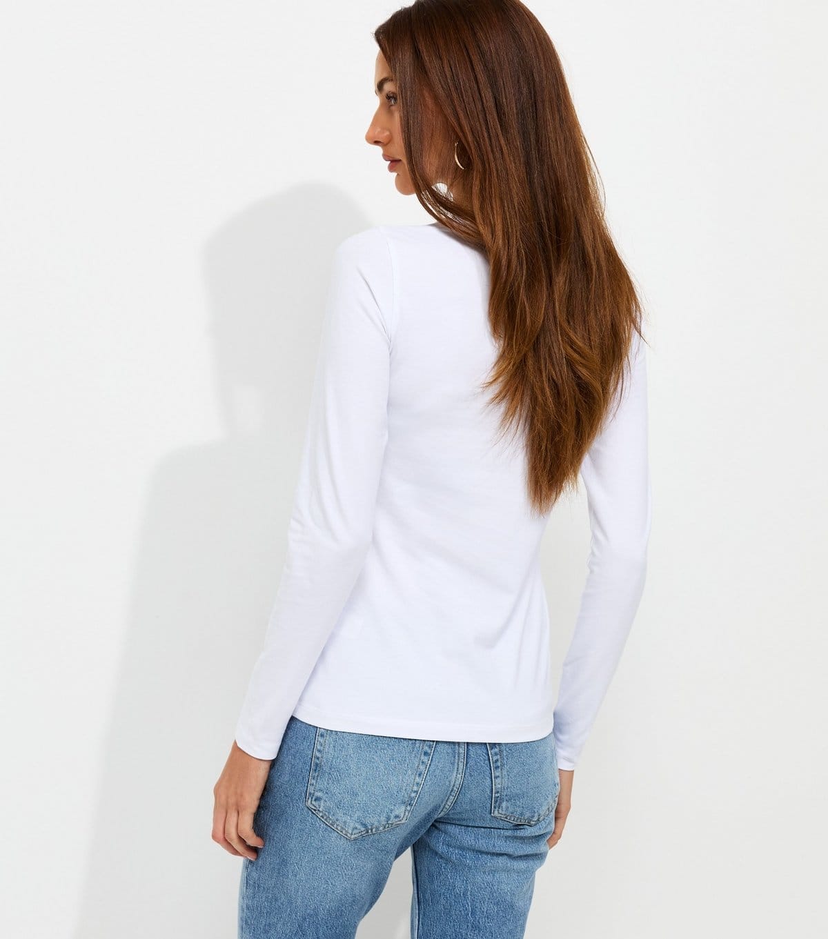 New Look Women's White Cotton Rich Crew Neck Long Sleeve T-Shirt New Look - 4