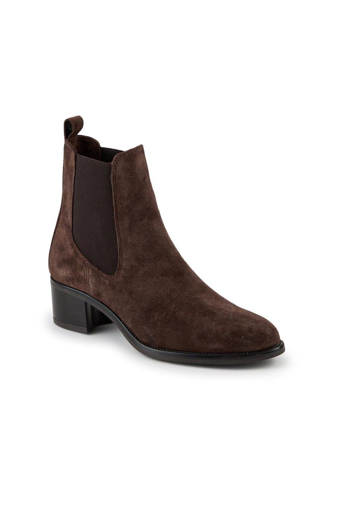 Jones Bootmaker Jones Bootmaker Women's Karlee Leather Slip-In Ankle Boots in Brown