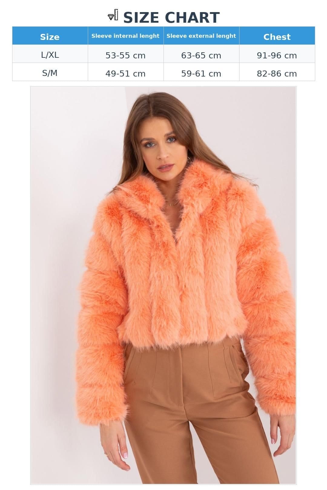 Love Lace Love Lace Women's Faux Fur Hooded Lightweight Transitional Jacket in Orange - 4