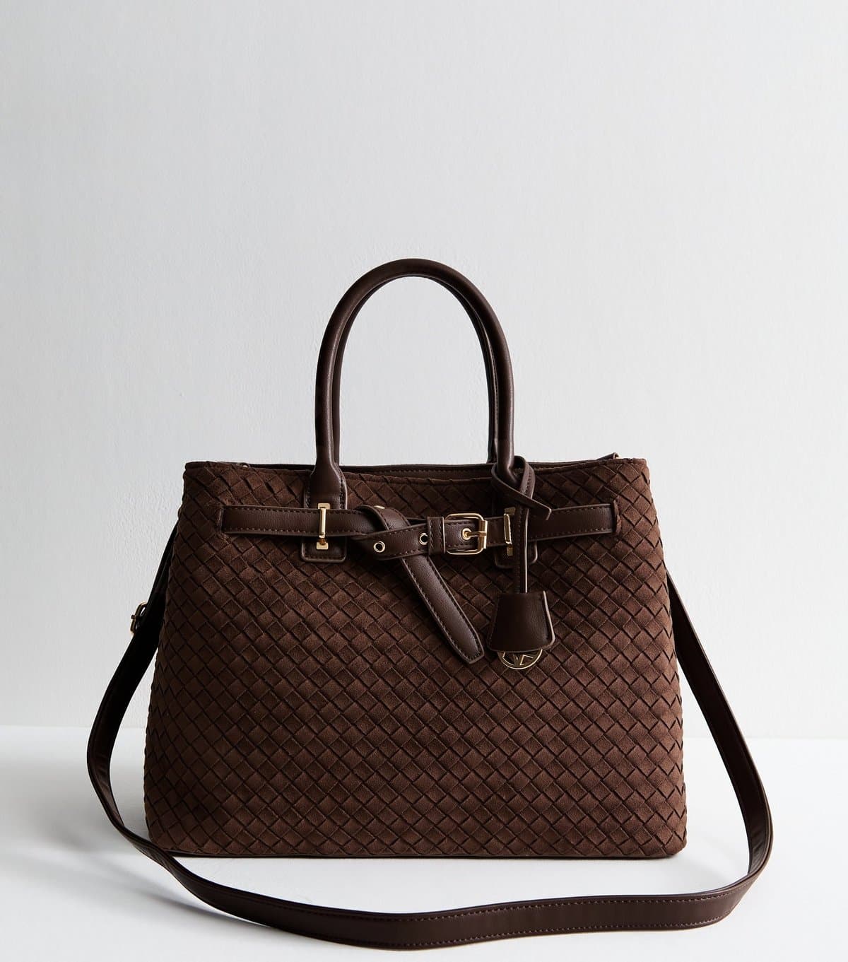 New Look New Look Dark Brown Faux Suede Tote Bag