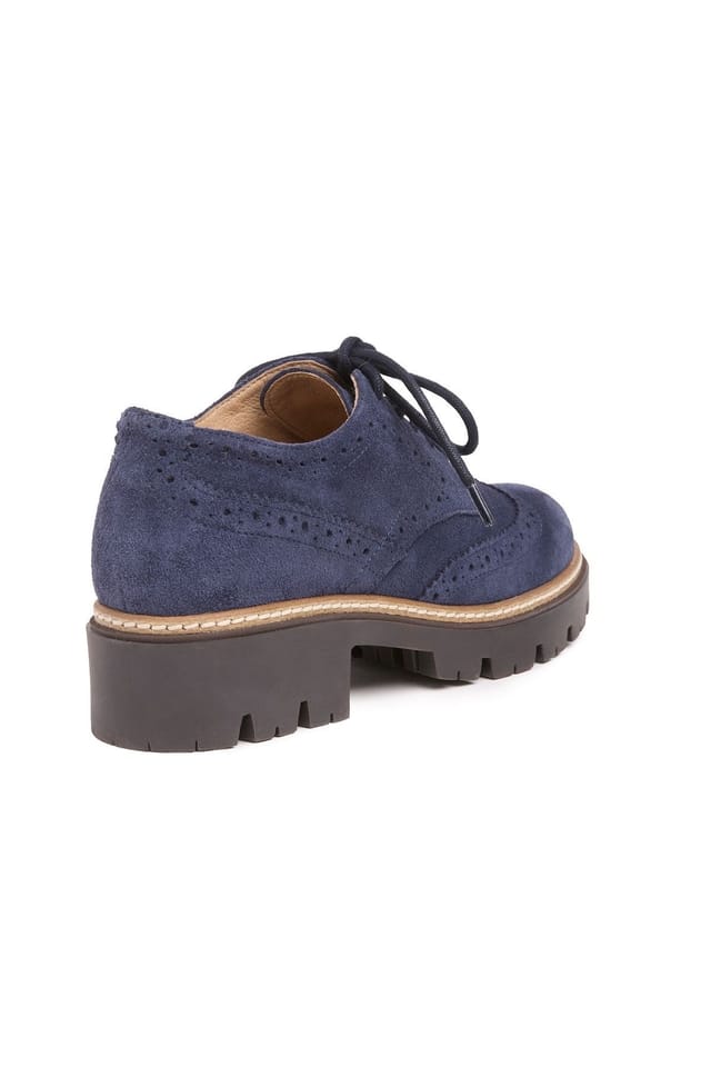 Celtic & Co Celtic & Co Women's Chunky Brogue Shoe in Mid Navy - 3