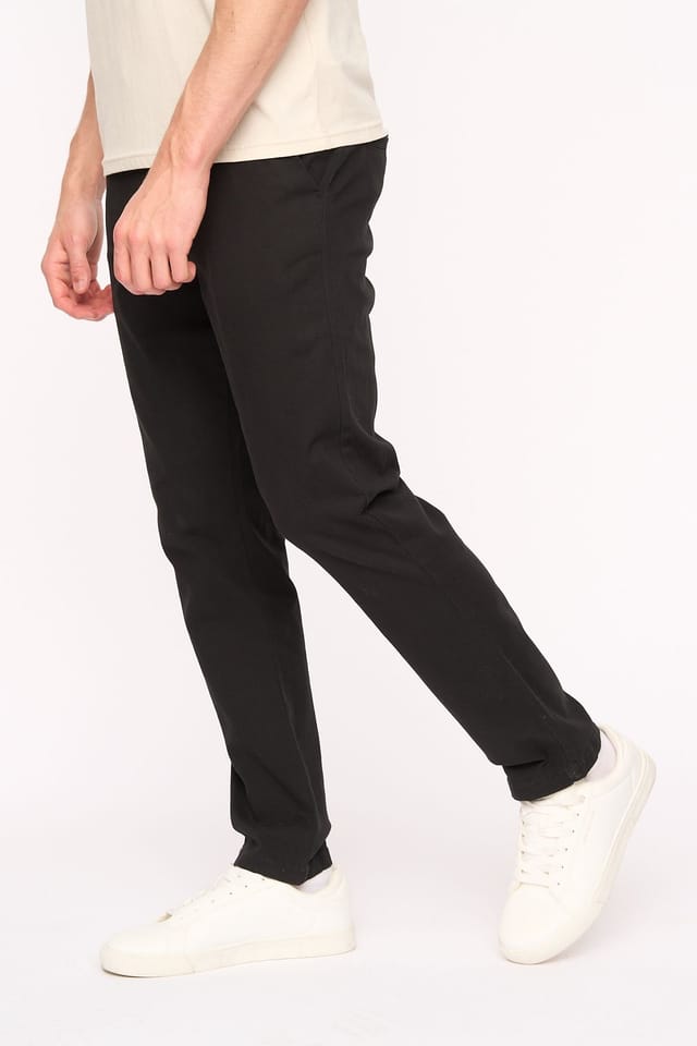 Duck&Cover Duck&Cover Men's Everett Slim-Fit Stretch Chinos with Adjustable Waist Cinch in Black - 3