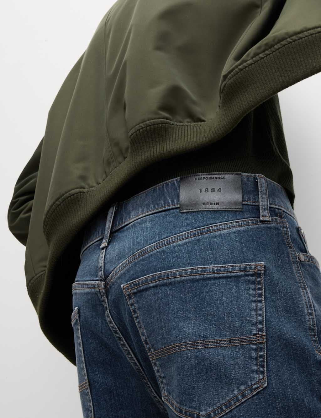 Marks & Spencer M&S Dark Blue Straight Fit Jeans with Stormwear™