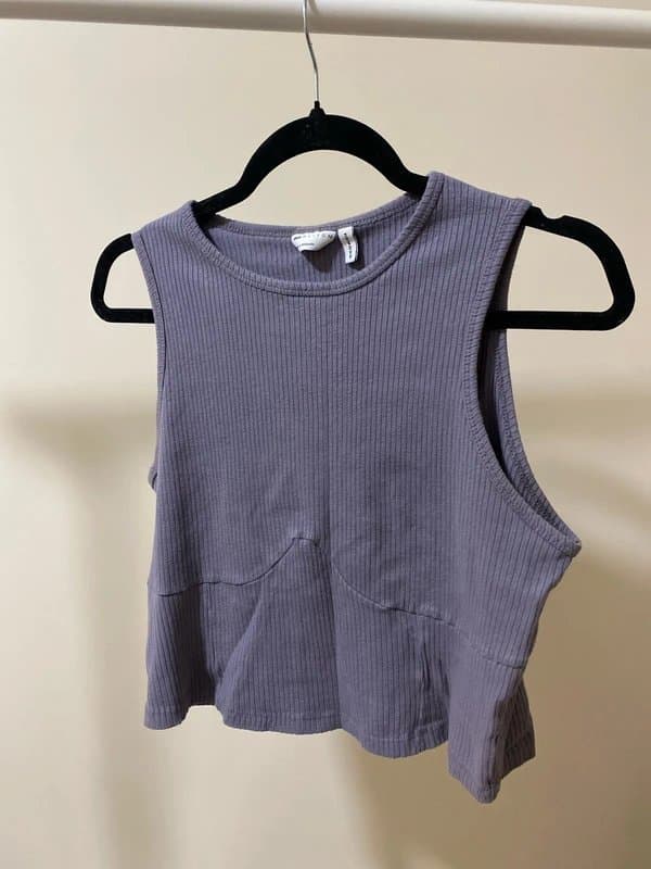 ASOS Design ASOS Design Grey/Purple Corset Stitch Crop Top – Size 18 💜