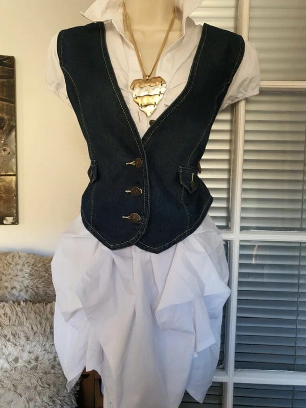 Xra Navy Denim Waistcoat