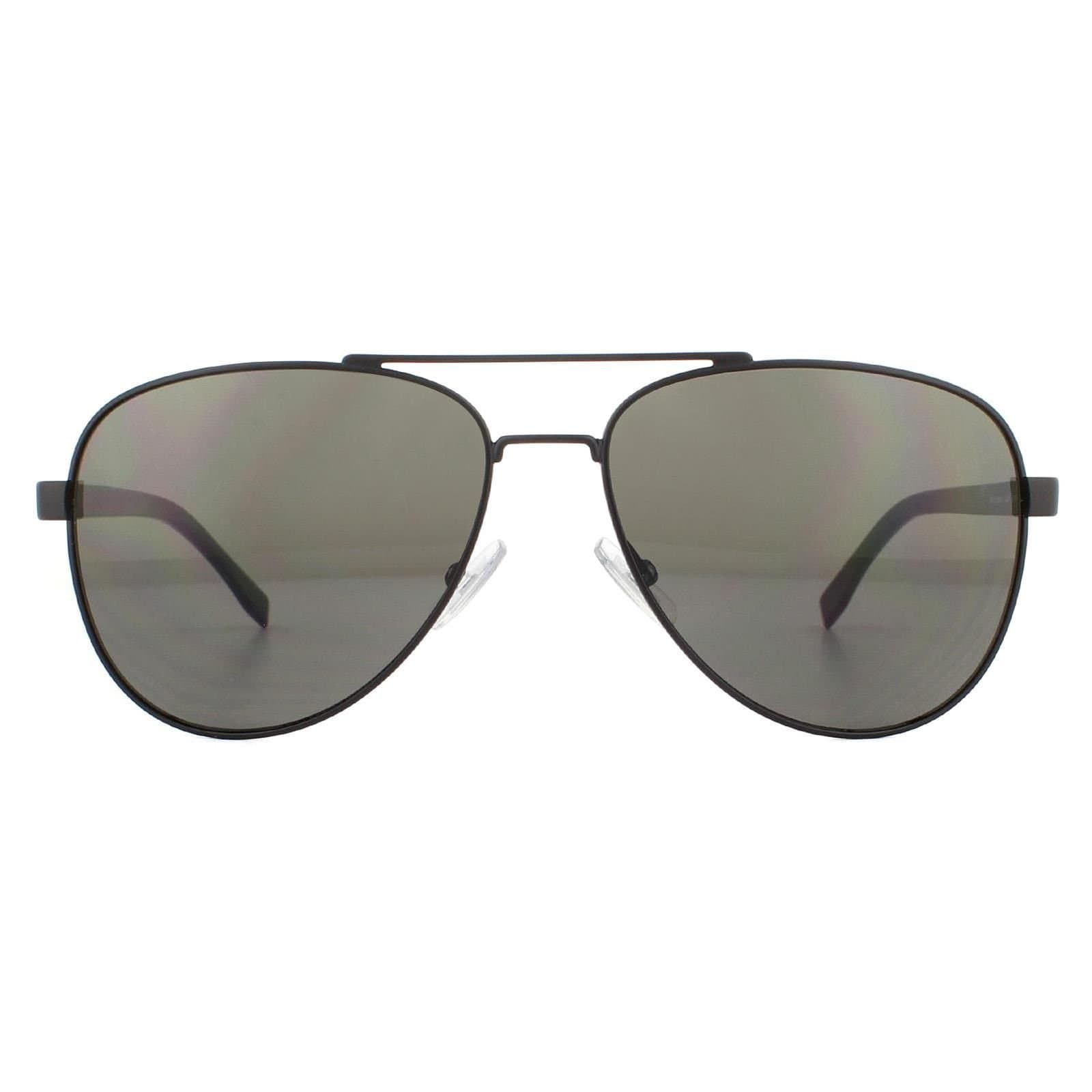 Hugo Boss Hugo Boss Men's Aviator Matte Black Grey Sunglasses