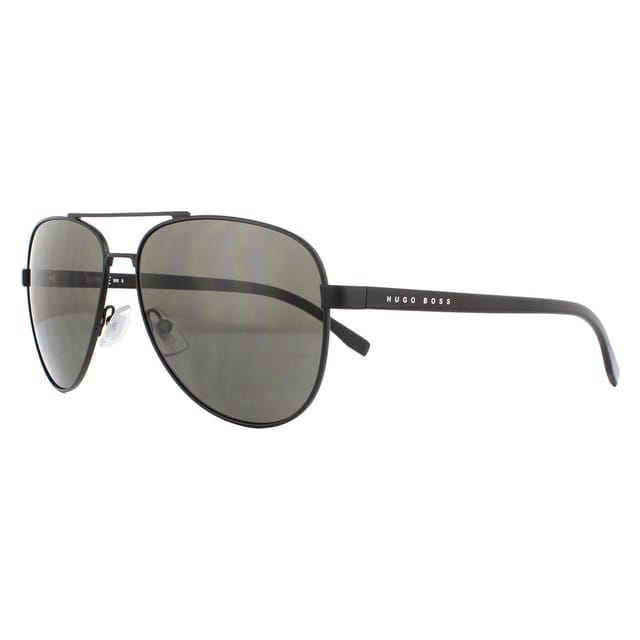 Hugo Boss Hugo Boss Men's Aviator Matte Black Grey Sunglasses - 2