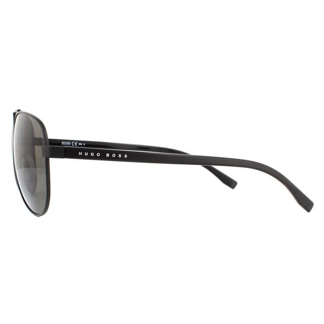Hugo Boss Hugo Boss Men's Aviator Matte Black Grey Sunglasses - 3