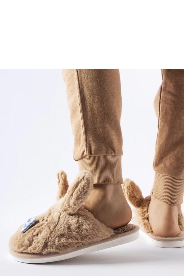 Love Lace Love Lace Women's Slip On Cozy Insulated Winter Slippers with Bow & Ears in Beige - 3