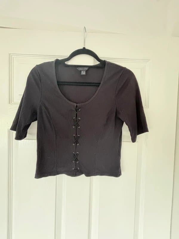 New Look Black corset style top, size 14