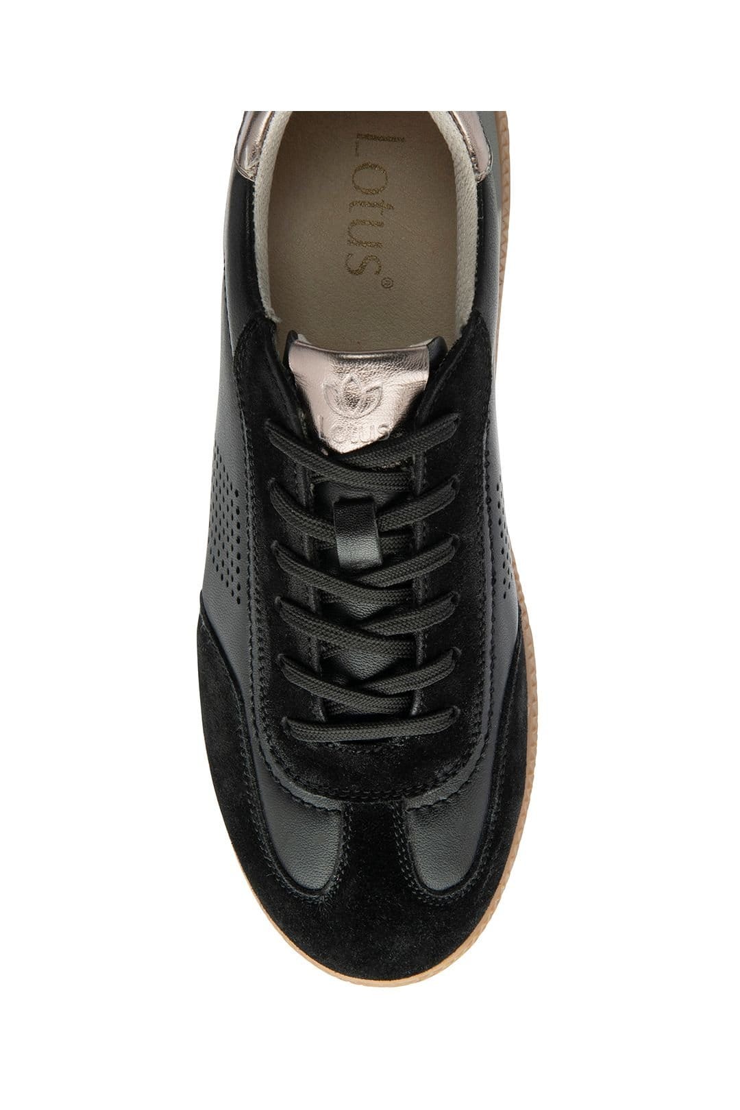 Lotus Lotus Women's 'Frapporta' Leather & Suede Trainers in Black - 4